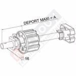 Tandem ou Embout Télescopique ZF64 Ø16 Réglable / Tube L320