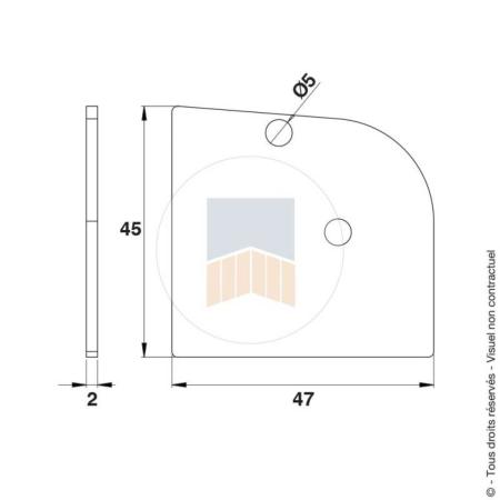 Cache de finition en Alu beige pour capot ou cache crémaillère