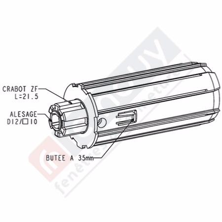 Embout escamotable ZF54 Crabot Mâle Alésage Diamètre 12