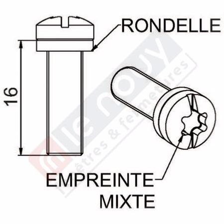 Vis de genouillère M5 + Rondelle