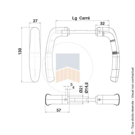 Béquille Simple Prestige en Aluminium avec carré de 7